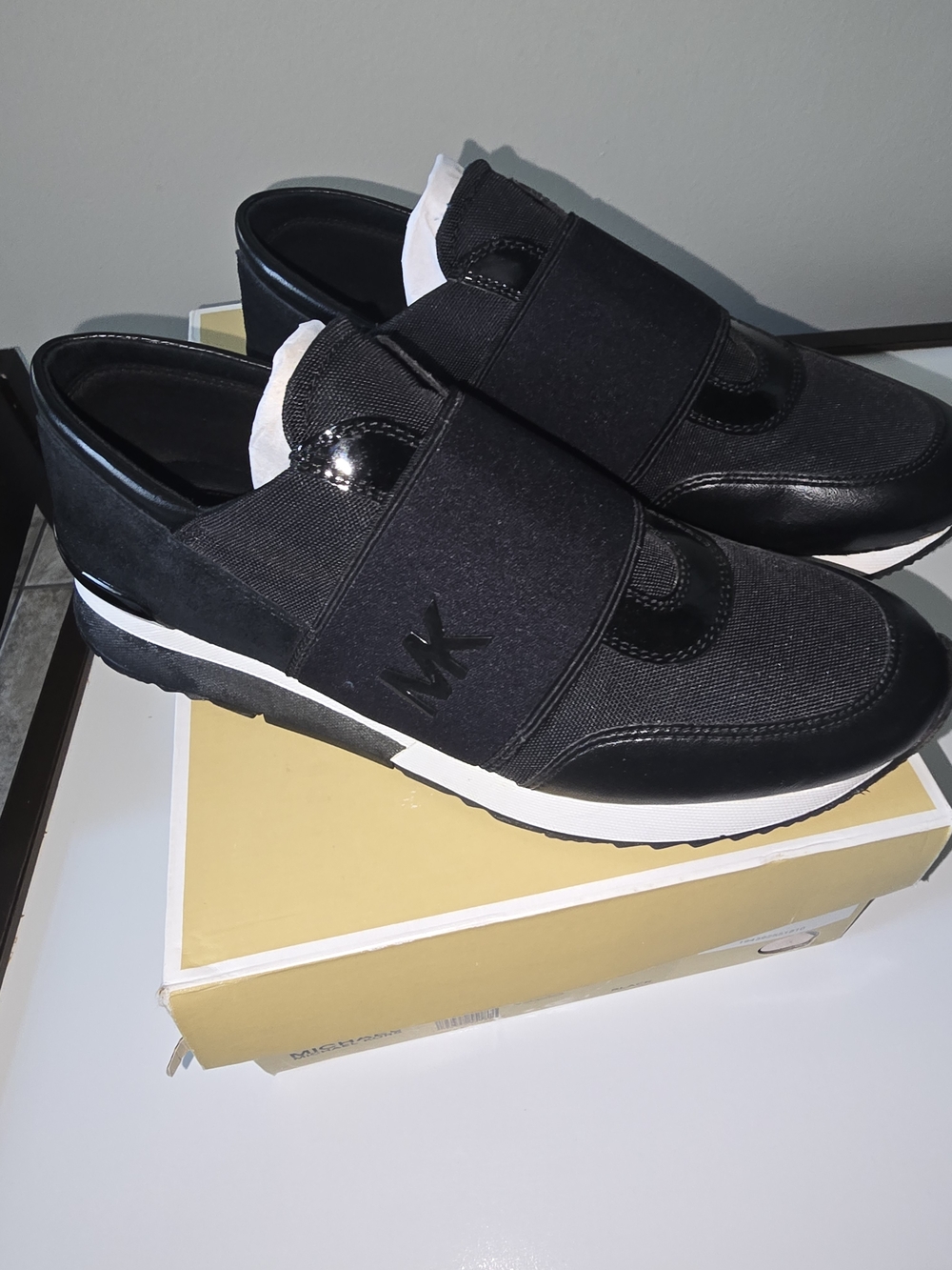 Michael Kors Black Slip On Sneakers Womens Size 7.5